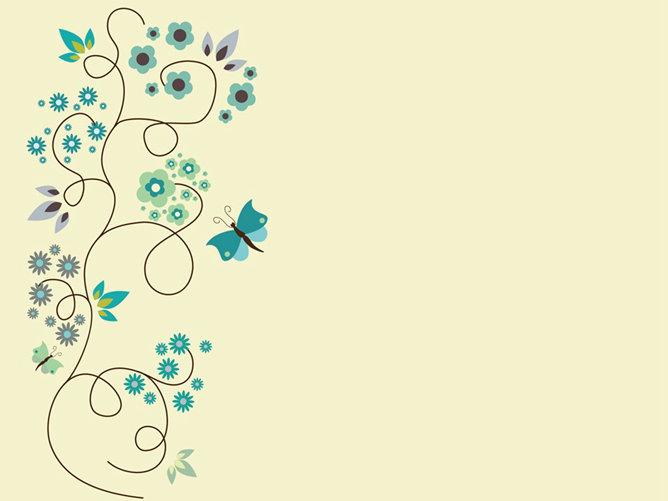 淡雅艺术蝶恋花PPT背景图片