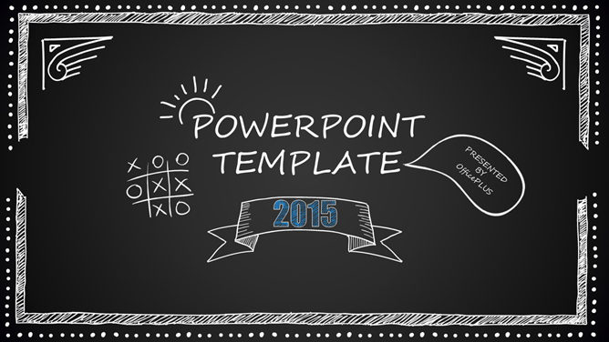 创意黑板粉笔字效果PPT模板