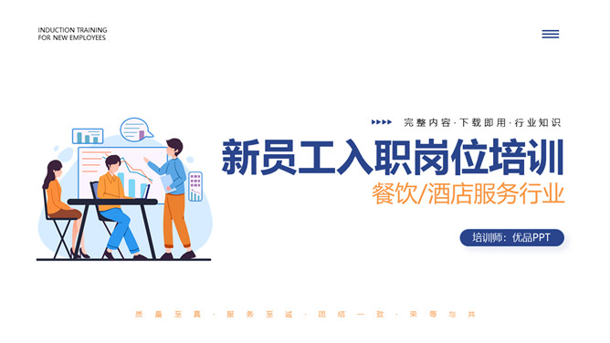 餐饮酒店新员工入职培训PPT模板