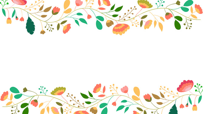 小花花朵花边PPT背景图片