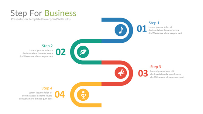 四步流程图PPT素材