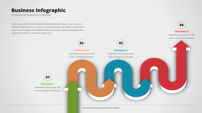 波浪箭头流程图PPT素材