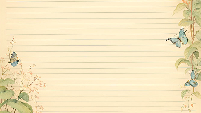 复古做旧风植物花朵PPT背景图片