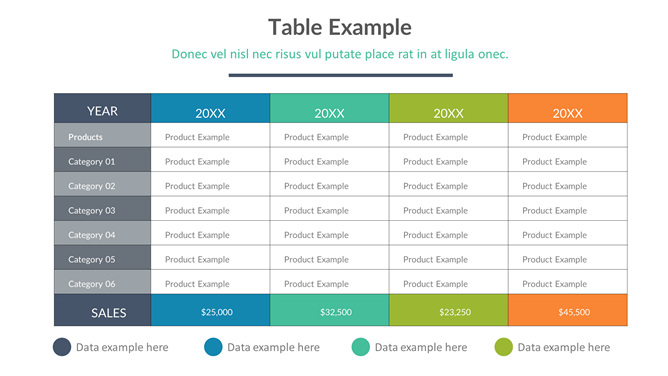 年份统计表格PPT素材