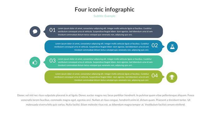 气泡框四项并列PPT素材