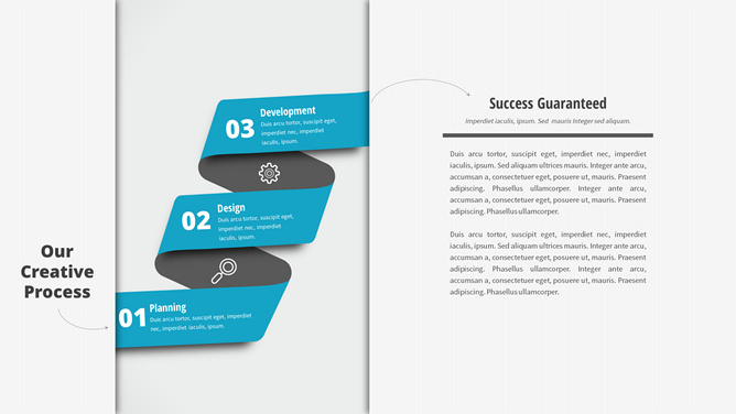 立体旋转三步PPT流程图