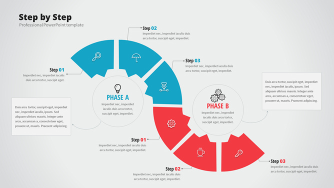 两阶段流程图PPT素材