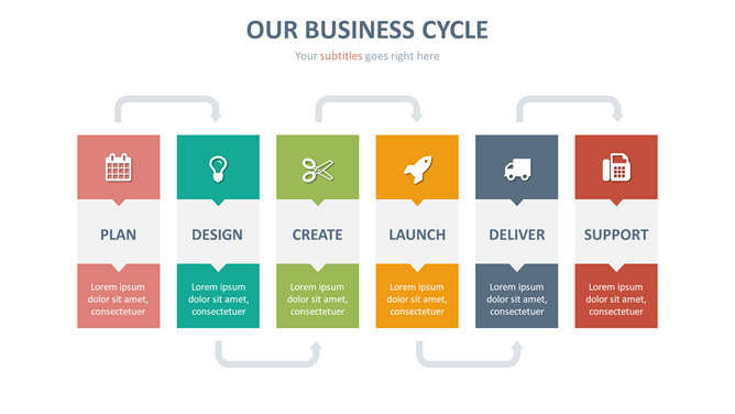 六步流程步骤PPT素材