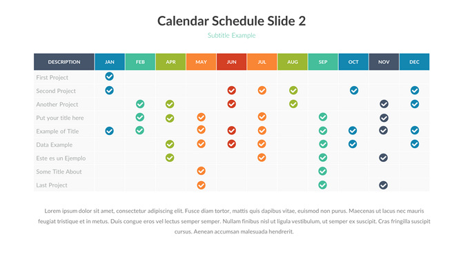 十二个月工作计划PPT表格