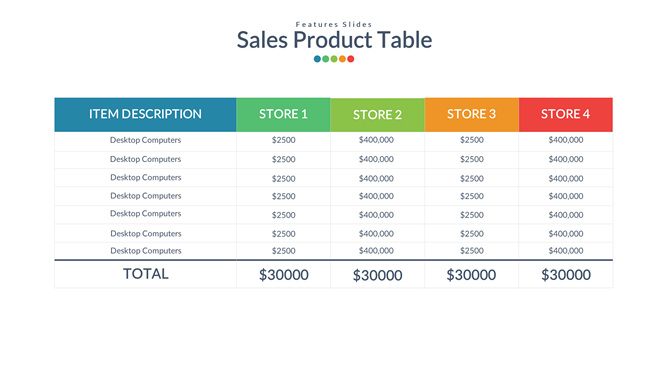 大气PowerPoint表格模板