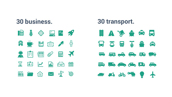 商务交通工具PPT小图标