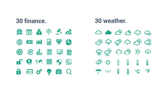 经济金融天气PPT小图标